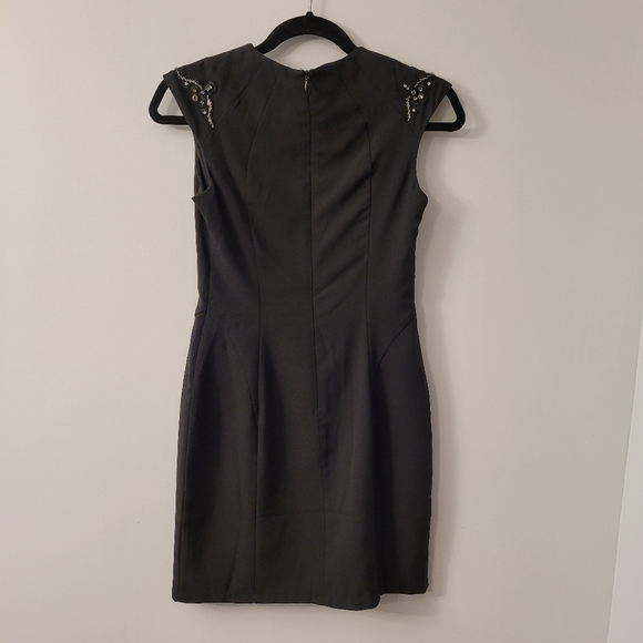 Luna Black Cocktail Dress with sequin neck line - Picture 6 of 11